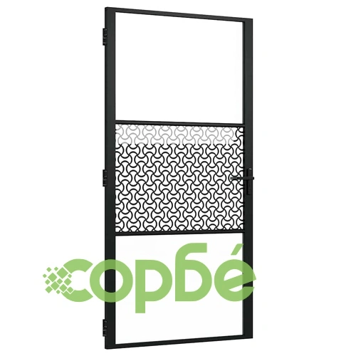 Вътрешна врата от закалено стъкло и алуминий 102.5 x 201.5 cm Черно ➤ топ цена ➤ sorbe.bg