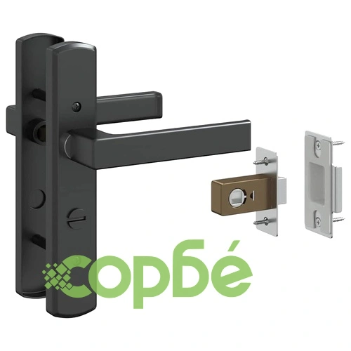 Вътрешна врата от закалено стъкло с алуминиева рамка, черна, 93 x 201.5 cm ➤ топ цена ➤ sorbe.bg