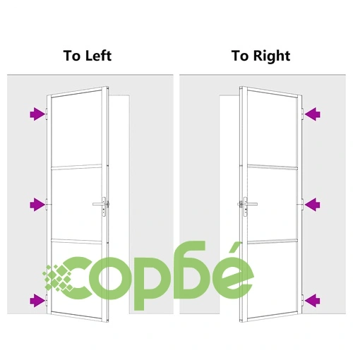 Вътрешна врата от закалено стъкло с алуминиева рамка, черна, 93 x 201.5 cm ➤ топ цена ➤ sorbe.bg