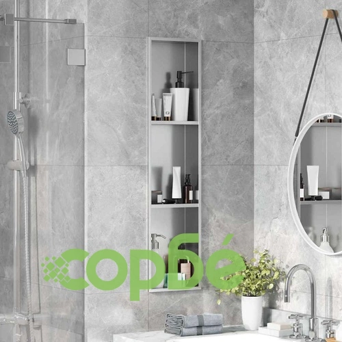 Ниша за душ от неръждаема стомана 304, сребриста, 90 x 20 x 9.5 см ➤ топ цена ➤ sorbe.bg