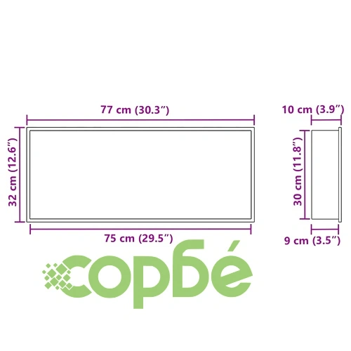 Ниша за душ от неръждаема стомана 304, черна мат, 75 x 30 x 9.5 см ➤ топ цена ➤ sorbe.bg