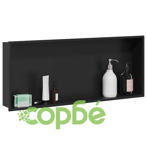 Ниша за душ от неръждаема стомана 304, черна мат, 75 x 30 x 9.5 см ➤ топ цена ➤ sorbe.bg