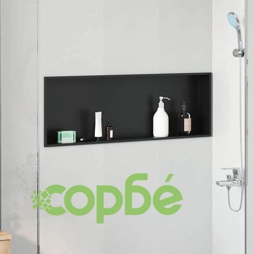 Черна душ ниша от неръждаема стомана 304, 90 x 30 x 9.5 см ➤ топ цена ➤ sorbe.bg