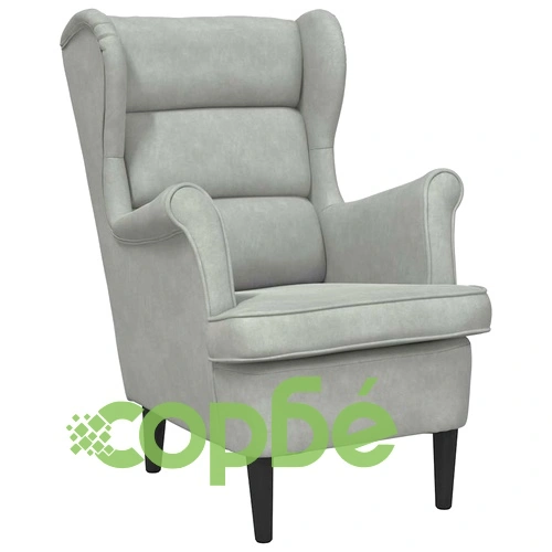 Кадифен Фотьойл в Светлосиво 71 x 92 x 91 см с Шперплатова Рамка ➤ топ цена ➤ sorbe.bg