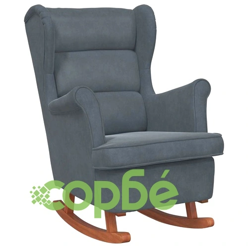 Люлеещ се стол 71 x 92 x 100 см, Тъмно сив кадифен плат, Шперплат ➤ топ цена ➤ sorbe.bg