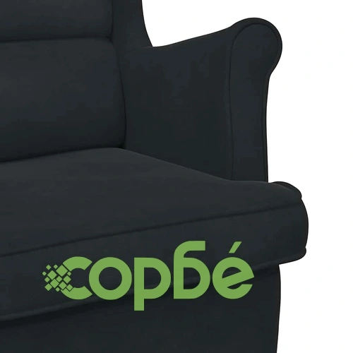 Люлеещ се стол 71 x 92 x 100 см, Черно кадифе, 100% полиестер и шперплат ➤ топ цена ➤ sorbe.bg