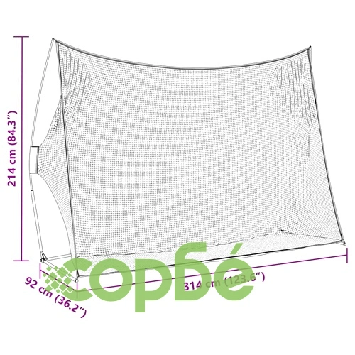 Мрежа за голф тренировки 309x93x216 см полиестер черна с червено ➤ топ цена ➤ sorbe.bg