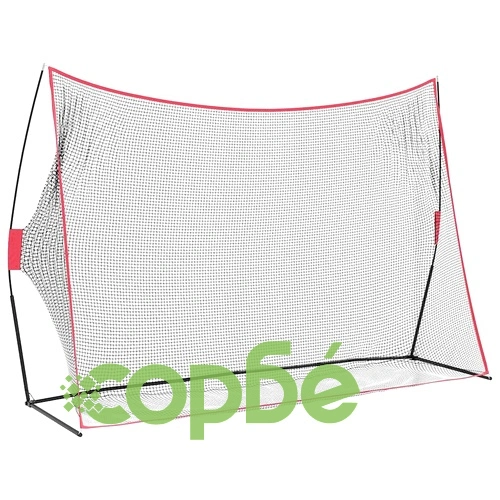 Мрежа за голф тренировки 309x93x216 см полиестер черна с червено ➤ топ цена ➤ sorbe.bg