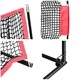 Мрежа за голф тренировки 309x93x216 см полиестер черна с червено