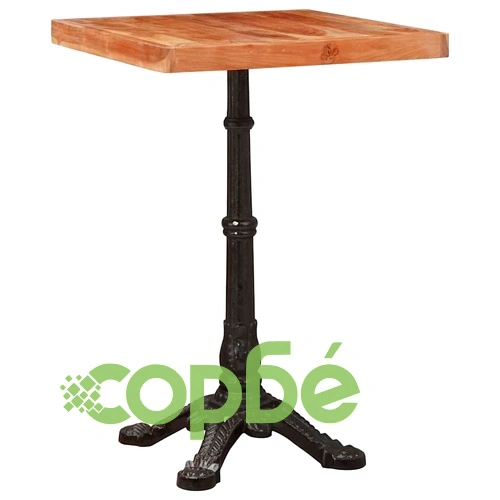 Бистро маса от масивно акациево дърво - кафява, 50 x 50 x 76 см ➤ топ цена ➤ sorbe.bg