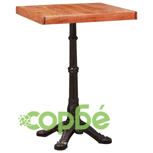 Бистро маса от масивно акациево дърво - кафява, 50 x 50 x 76 см ➤ топ цена ➤ sorbe.bg