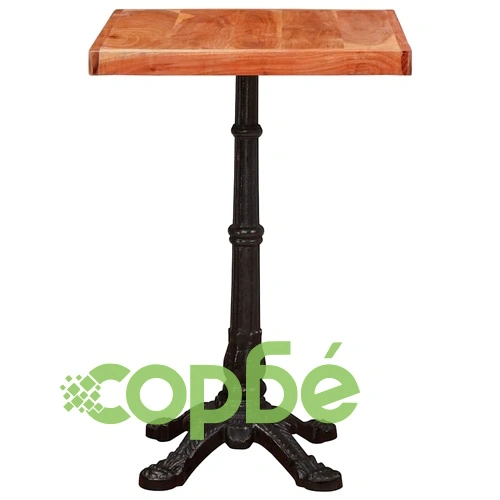 Бистро маса от масивно акациево дърво - кафява, 50 x 50 x 76 см ➤ топ цена ➤ sorbe.bg