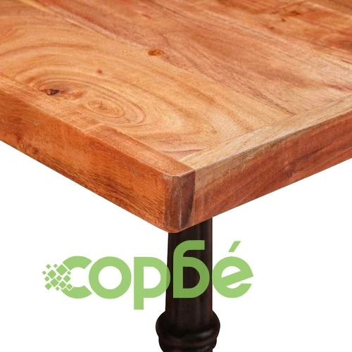 Бистро маса от масивно акациево дърво - кафява, 50 x 50 x 76 см ➤ топ цена ➤ sorbe.bg