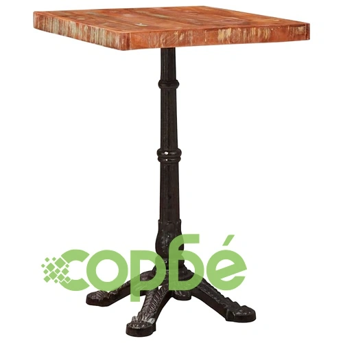 Бистро маса от масивно регенерирано дърво - Кафява 50 x 50 x 76 см ➤ топ цена ➤ sorbe.bg