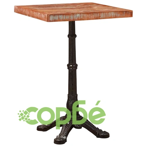 Бистро маса от масивно регенерирано дърво - Кафява 50 x 50 x 76 см ➤ топ цена ➤ sorbe.bg