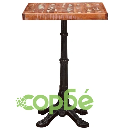 Бистро маса от масивно регенерирано дърво - Кафява 50 x 50 x 76 см ➤ топ цена ➤ sorbe.bg