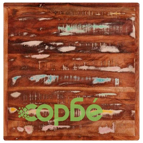 Бистро маса от масивно регенерирано дърво - Кафява 50 x 50 x 76 см ➤ топ цена ➤ sorbe.bg