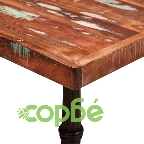 Бистро маса от масивно регенерирано дърво - Кафява 50 x 50 x 76 см ➤ топ цена ➤ sorbe.bg