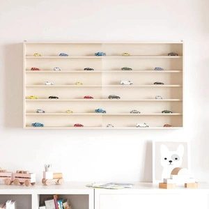 Дървена витрина за колекционери от шперплат кафяв цвят 100 x 8.5 x 54 см