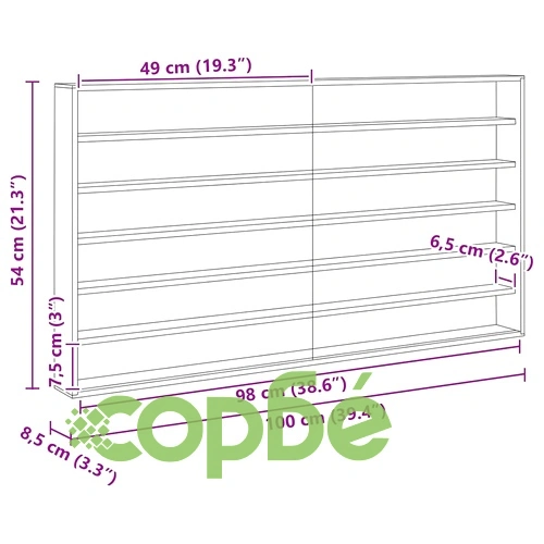 Дървена витрина за колекционери от шперплат кафяв цвят 100 x 8.5 x 54 см ➤ топ цена ➤ sorbe.bg