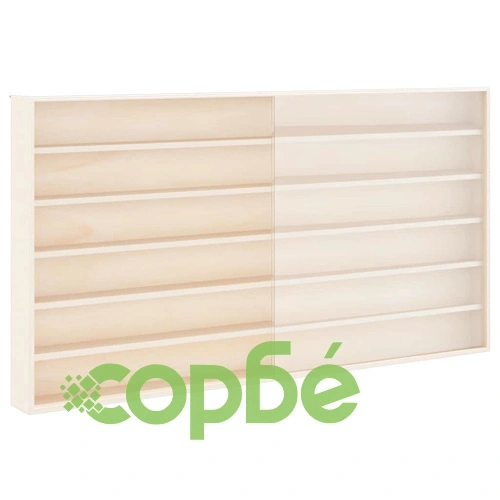 Дървена витрина за колекционери от шперплат кафяв цвят 100 x 8.5 x 54 см ➤ топ цена ➤ sorbe.bg