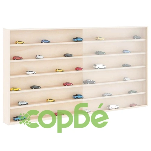 Дървена витрина за колекционери от шперплат кафяв цвят 100 x 8.5 x 54 см ➤ топ цена ➤ sorbe.bg