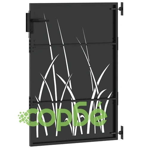 Градинска врата от стомана с прахово покритие - черна 105x125 см ➤ топ цена ➤ sorbe.bg