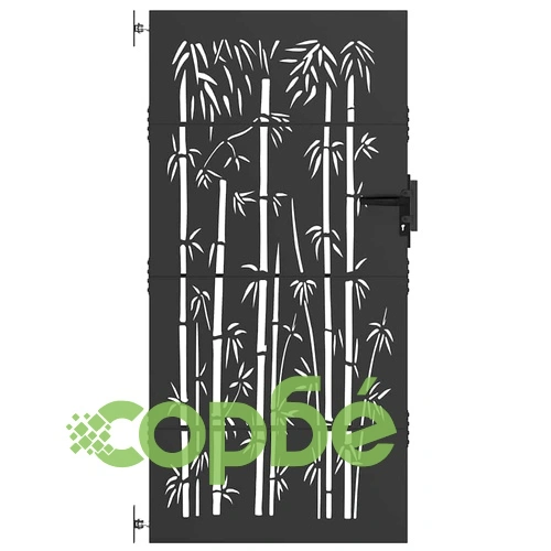 Градинска врата от стомана с прахово покритие 105 x 175 см черна ➤ топ цена ➤ sorbe.bg