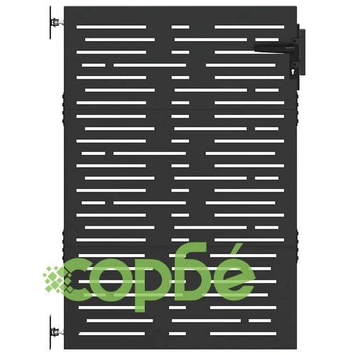 Градинска врата от стомана 105x125 см черна с квадратен дизайн ➤ топ цена ➤ sorbe.bg
