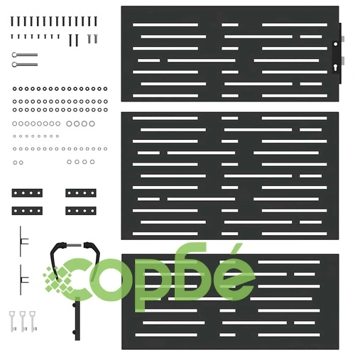 Градинска врата от стомана 105x125 см черна с квадратен дизайн ➤ топ цена ➤ sorbe.bg