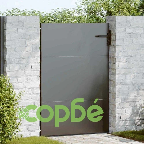 Градинска врата от прахово боядисана стомана - черна 105x150 см ➤ топ цена ➤ sorbe.bg