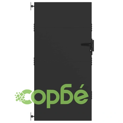 Градинска врата от стомана с прахово покритие 105x200 см черна ➤ топ цена ➤ sorbe.bg