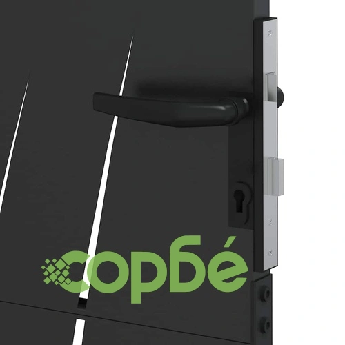 Градинска врата от стомана с прахово покритие - черна 105x150 см ➤ топ цена ➤ sorbe.bg