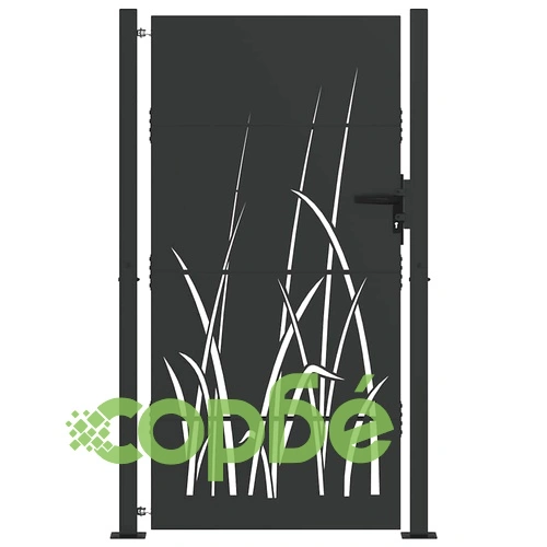 Градинска врата от стомана 105x200 см черна с прахово покритие и заключване ➤ топ цена ➤ sorbe.bg