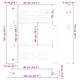 Градинска врата 105x150 см от прахово боядисана стомана с квадратен дизайн и заключване