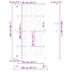 Градинска врата от стомана 105x200 см с квадратен дизайн и заключване - черна