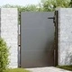 Градинска врата от стомана с прахово покритие - черна 105x125 см