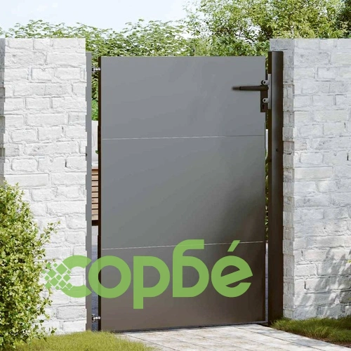 Градинска врата от стомана с прахово покритие - черна 105x150 см ➤ топ цена ➤ sorbe.bg
