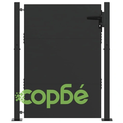 Градинска врата от стомана с прахово покритие - черна 105x150 см ➤ топ цена ➤ sorbe.bg