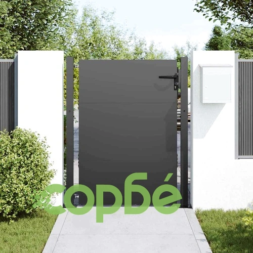 Градинска врата от стомана с прахово покритие - черна 105x150 см ➤ топ цена ➤ sorbe.bg