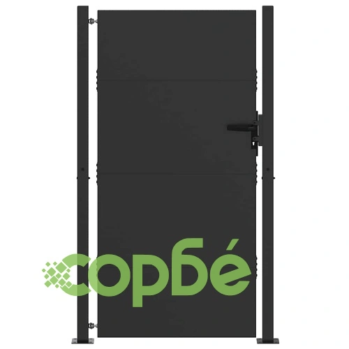 Градинска врата от стомана с прахово покритие - черна 105x200 см ➤ топ цена ➤ sorbe.bg