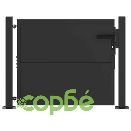 Градинска врата от стомана 100x100 см с прахово покритие - черна ➤ топ цена ➤ sorbe.bg