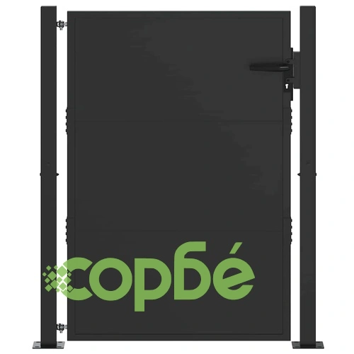 Градинска врата от стомана 100x125 см с прахово покритие - черна ➤ топ цена ➤ sorbe.bg