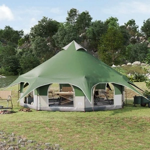 Семейна палатка за 10 души - 185T полиестер с PU покритие, 455x455x286 см