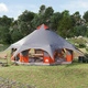 Семейна палатка за 10 души - полиестер 185T, 455 x 455 x 286 см, сива и оранжева