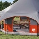 Семейна палатка за 10 души - полиестер 185T, 455 x 455 x 286 см, сива и оранжева