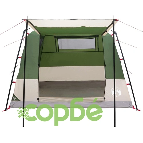 Парти шатър 10-местен, 310x310x221 см, 185T полиестер с PU покритие, зелен ➤ топ цена ➤ sorbe.bg