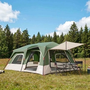 Моментна палатка за 10 души 438x310x200 см, 185T полиестер с PU покритие, зелена