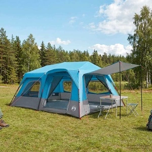 Моментна палатка за 10 души 438x310x200 см, 185T полиестер с PU покритие, Синя