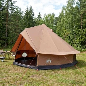Семейна палатка за 8 души, 410x410x248 см, полиестер 185T, Кафява